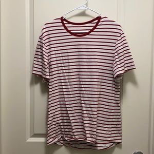 Lululemon SS Basic 5 Year, Red/White Stripe, Large